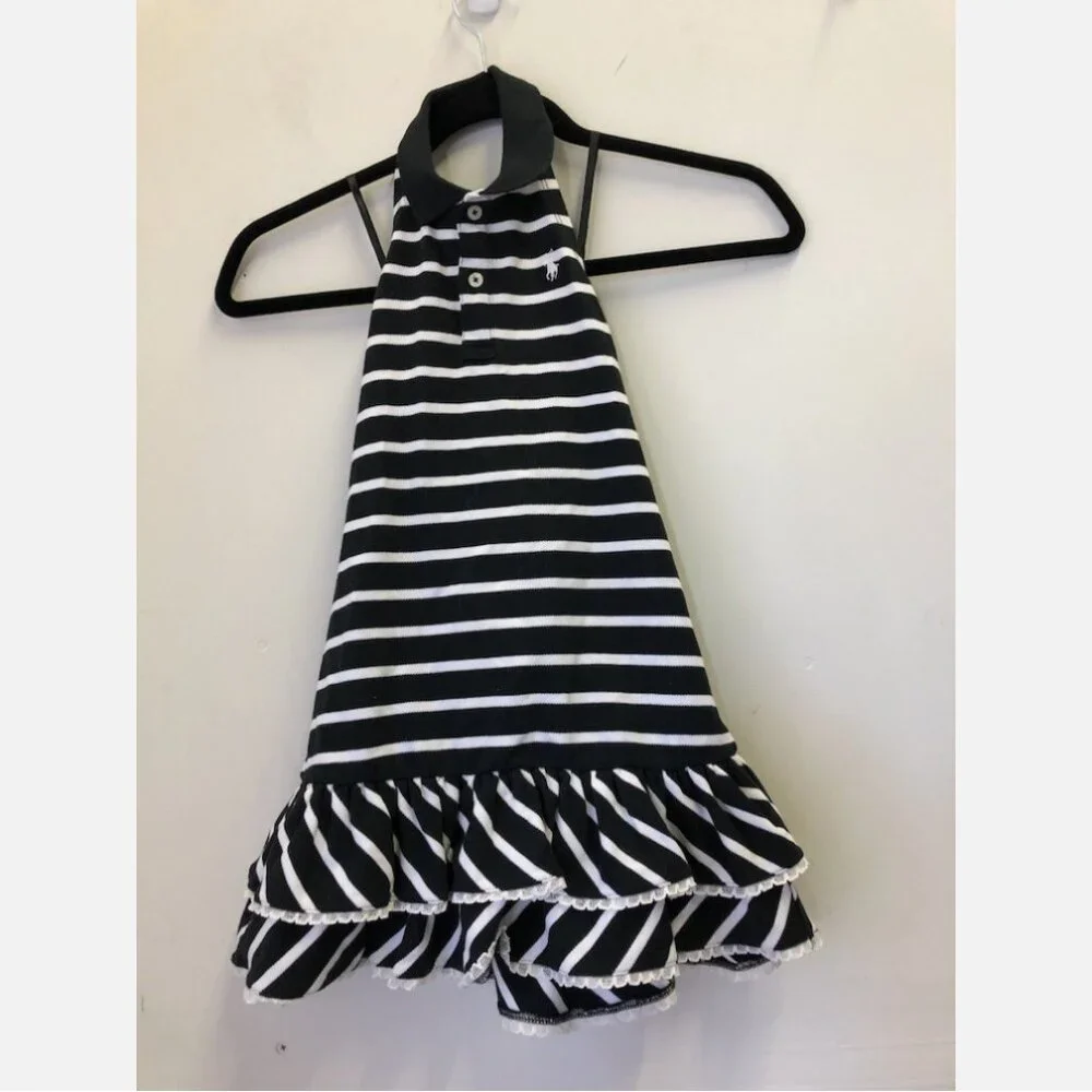 Ralph Lauren Girls Nautical Blue Stripe Dress